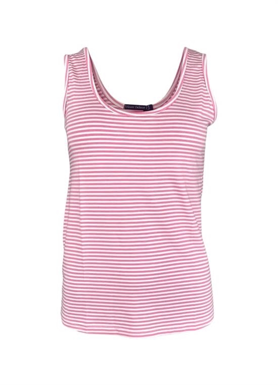 Black Colour Top - Polly Striped Straptop, Candy Rose